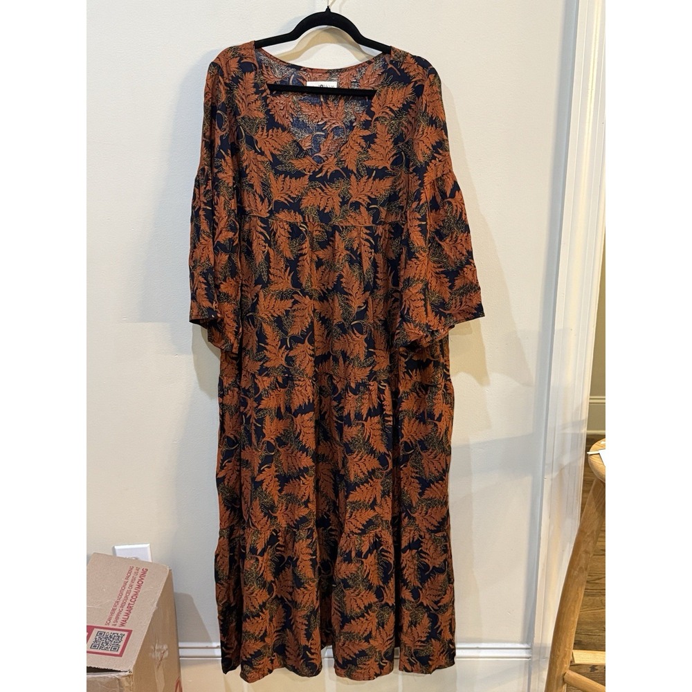 Natural Life Charlotte Boho Dress in Navy/Rust Size Large XL Maxi - Picture 2 of 10